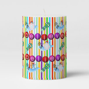Christmas Snowman Pillar Candle, Christmas Candle