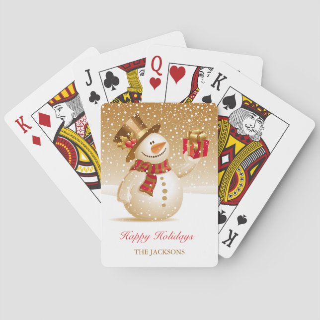 Christmas Snowman Playing Cards (Back)