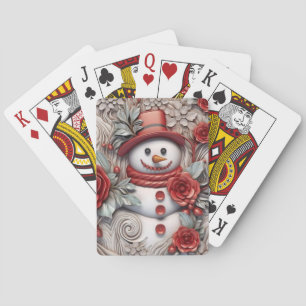 Christmas Snowman Poker Cards