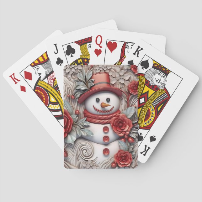 Christmas Snowman Poker Cards (Back)