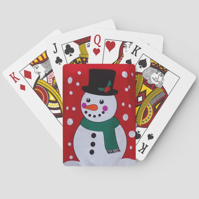 Christmas Snowman Poker Cards (Back)