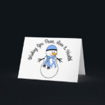 Christmas Snowman Prostate Cancer Ribbon Holiday Card<br><div class="desc">NOTE:  Cards can be customized with your own personal message of hope..</div>