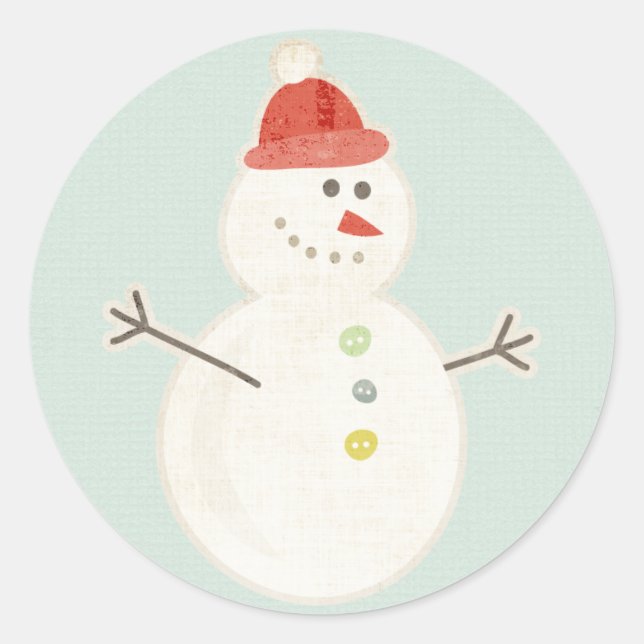 christmas snowman retro stickers (Front)