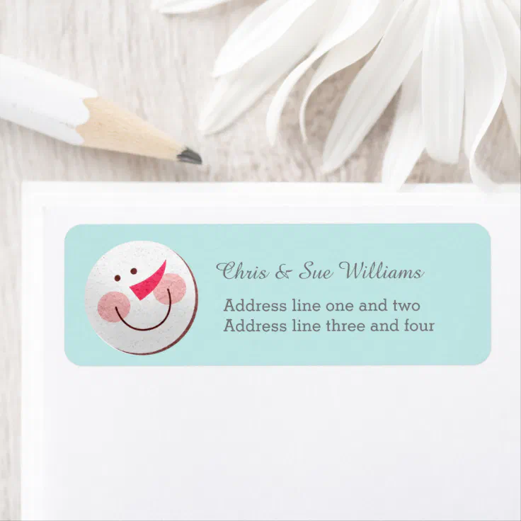 Christmas Snowman Return Address Label | Zazzle