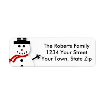 Christmas Snowman Return Address Labels by OneStopGiftShop at Zazzle