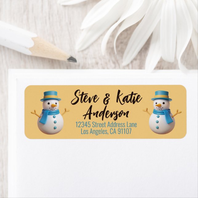 Christmas Snowman Return Address Labels (Insitu)