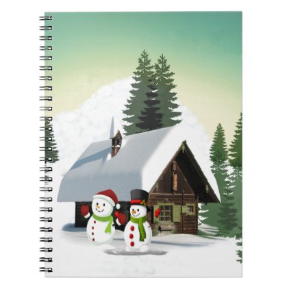 Christmas Snowman Scene Notebook