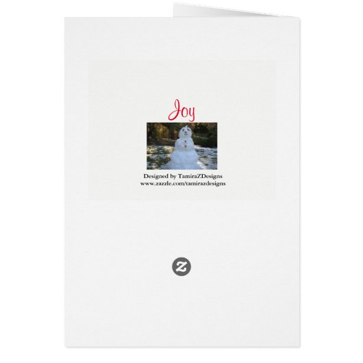 Christmas Snowman Seashell Daughter Card (Back)