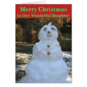 Christmas Snowman Seashell Daughter Card (Front)