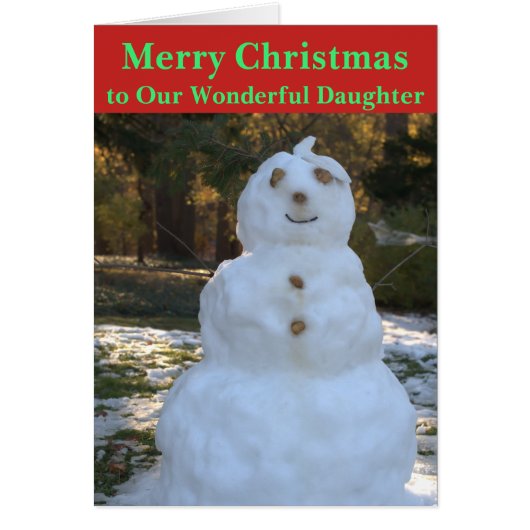 Christmas Snowman Seashell Daughter Card (Front)