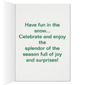 Christmas Snowman Seashell Daughter Card (Inside (Right))