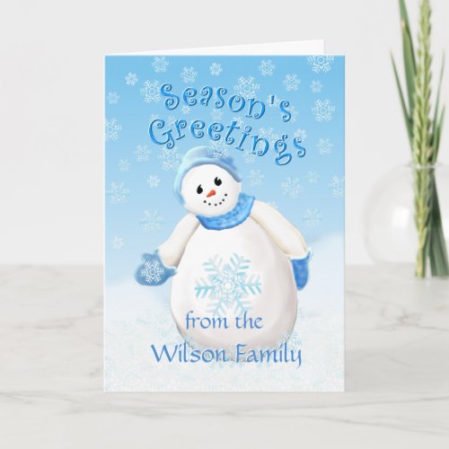 Christmas Snowman Seasons Greeting Card