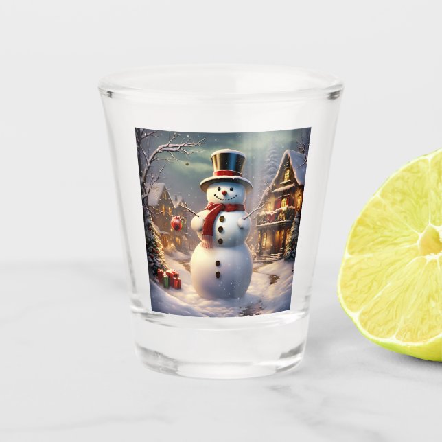 Christmas Snowman Shot Glass (Front)