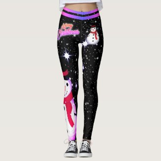 Christmas / Snowman / Snowflake on - (editable) Leggings