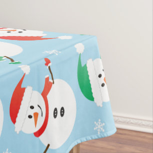Christmas Snowman Snowflake Pattern Tablecloth