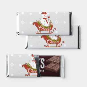 Christmas Snowman Snowflakes Dots Cheers  Hershey Bar Favors