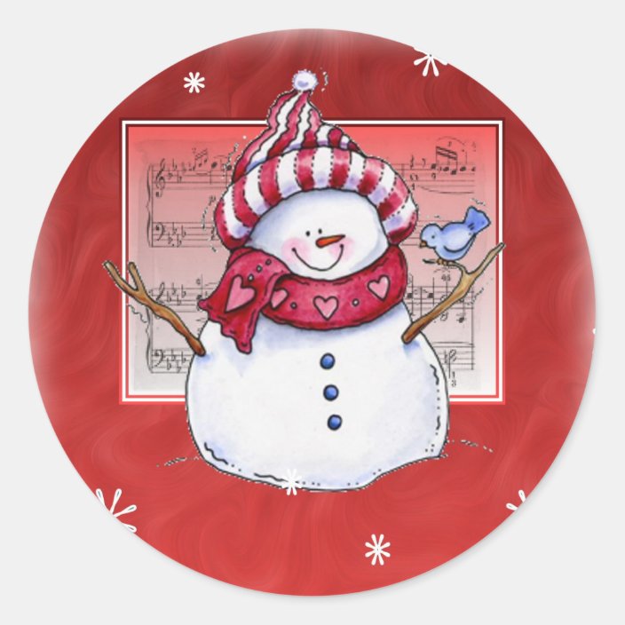 Christmas Snowman Sticker | Zazzle.com