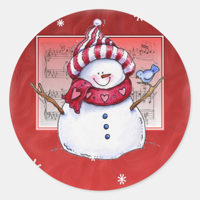 Christmas Snowman Sticker (Front)