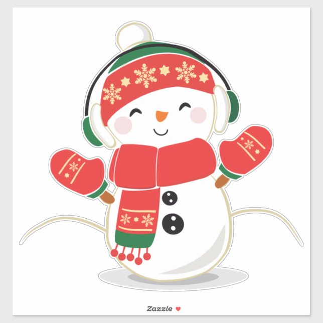 Christmas Snowman Sticker (Sheet)