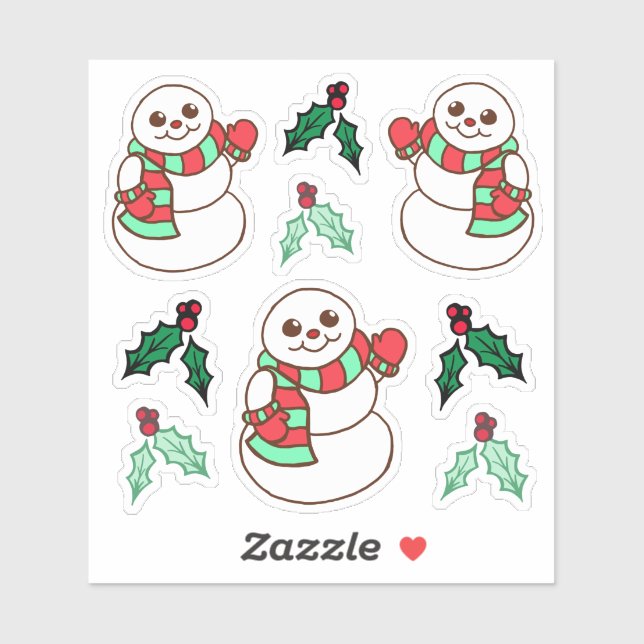 Christmas Snowman Stickers (Sheet)