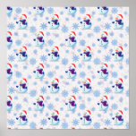 Christmas Snowman Surface Pattern Download Poster<br><div class="desc">White Christmas Snowman With snowflake Christmas themed surface pattern design download and print Poster</div>
