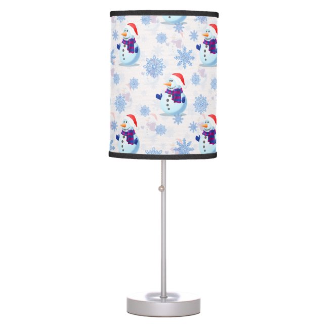 Christmas Snowman Surface Pattern  Table Lamp (Front)