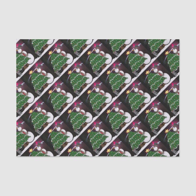 Christmas Snowman Surprise Holidays Tissue Paper (Front)
