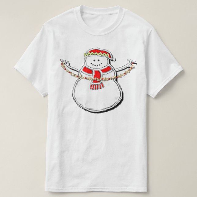 Christmas Snowman T-Shirt (Design Front)