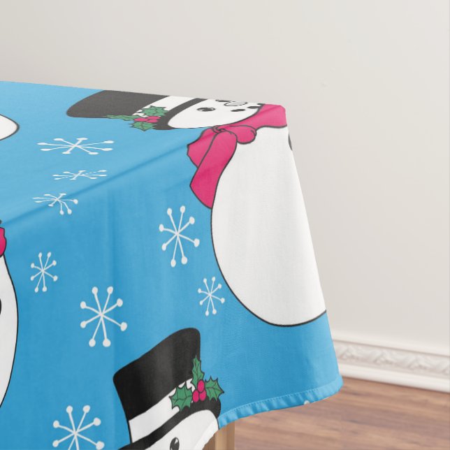 Christmas snowman tablecloth (In Situ)