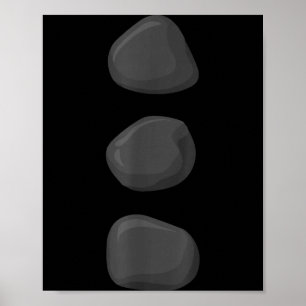 Christmas Snowman Three Black Buttons Xmas Costume Poster