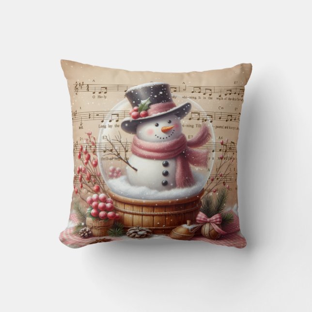 Christmas Snowman Throw Pillow (Front)