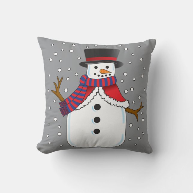 Christmas Snowman Throw Pillow (Front)
