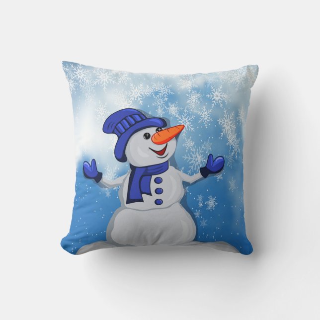 Christmas Snowman Throw Pillow (Front)