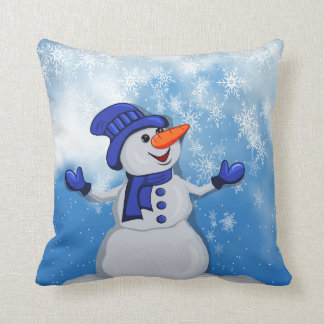Christmas Snowman Throw Pillow
