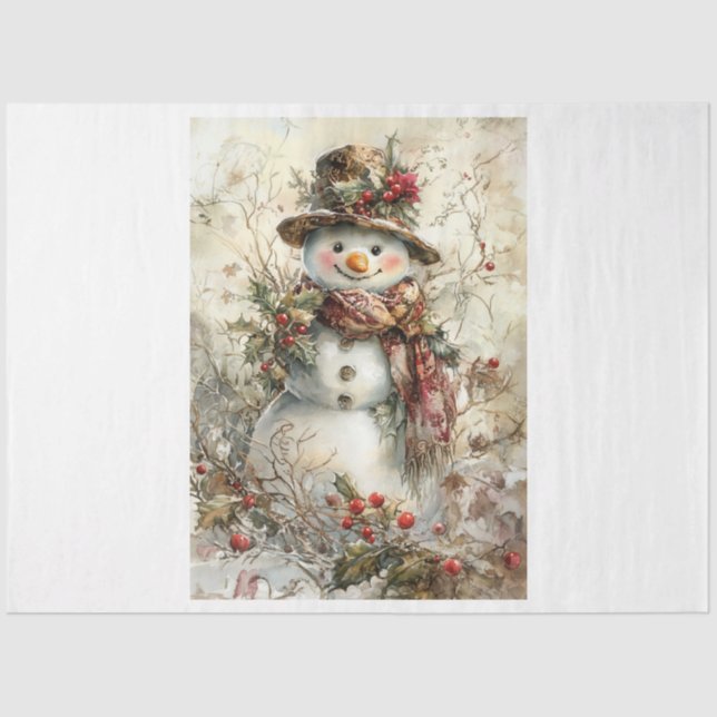 Christmas Snowman Tissue Paper (Front)