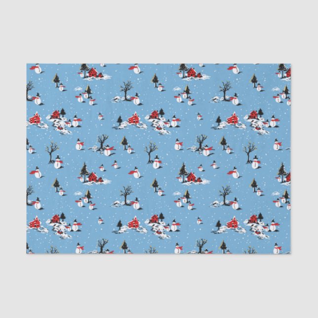 Christmas Snowman Tissue Paper (Front)