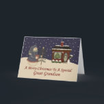 Christmas Snowman To A Special Great Grandson Holiday Card<br><div class="desc">card</div>
