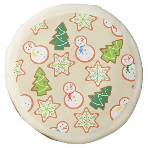 Christmas Snowman Tree And Star  Sugar Cookie