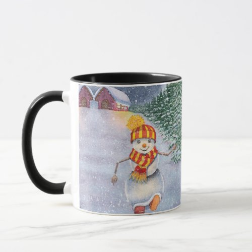 Christmas snowman walking mug