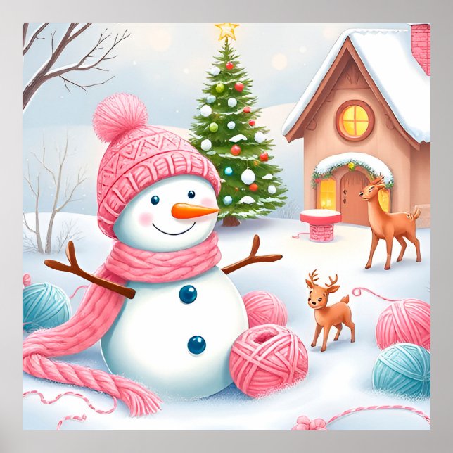 Christmas Snowman Wall Decor For Winter (Front)