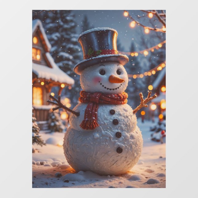 Christmas Snowman Window Cling (Sheet)
