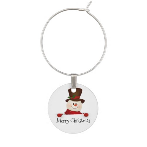 Christmas Snowman Wine Charm