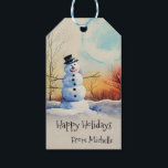 Christmas Snowman Winter Landscape  Gift Tags<br><div class="desc">This design may be personalized in the area provided by changing the photo and/or text. Or it can be customized by clicking Personalize this Template and then choosing the click to customize further option and delete or change the color of the background, add text, change the text color or style,...</div>