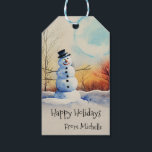 Christmas Snowman Winter Landscape  Gift Tags<br><div class="desc">This design may be personalized in the area provided by changing the photo and/or text. Or it can be customized by clicking Personalize this Template and then choosing the click to customize further option and delete or change the color of the background, add text, change the text color or style,...</div>