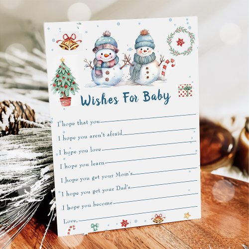 Christmas Snowman Wishes for Baby Game Card