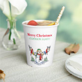 12 PC Frosty The Snowman - Shaped Disposable Paper Snack Cups