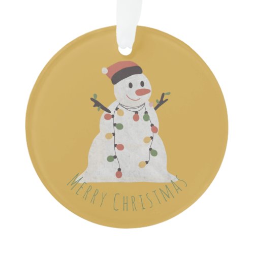 Christmas Snowman with Fairy Lights Ornament
