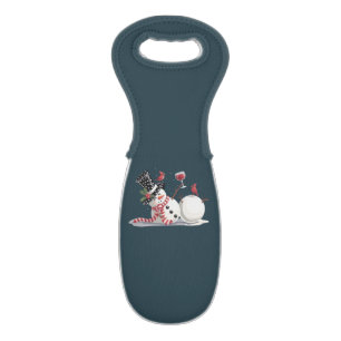 Christmas Snowman With Wine Gift Xmas Drinking Bag