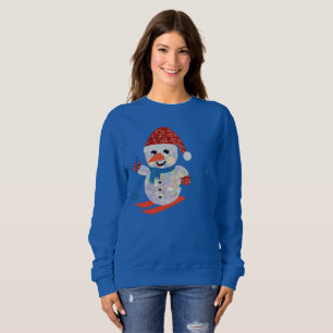 christmas snowman womens sweatshirt