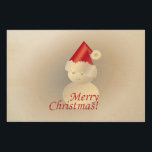 Christmas Snowman Wood Wall Art<br><div class="desc">White gold Snowman with Santa's hat</div>